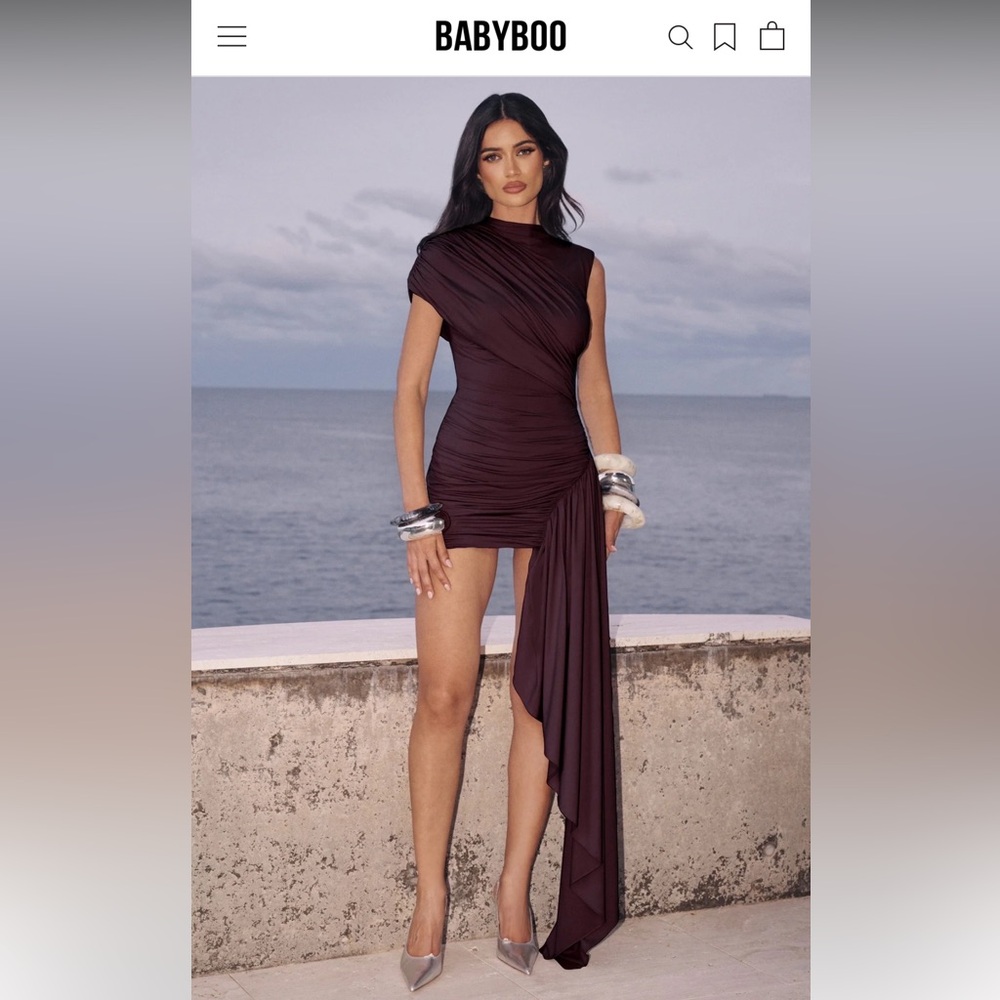 Chic Asymmetrical Plum Dress by Babyboo